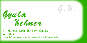 gyula wehner business card